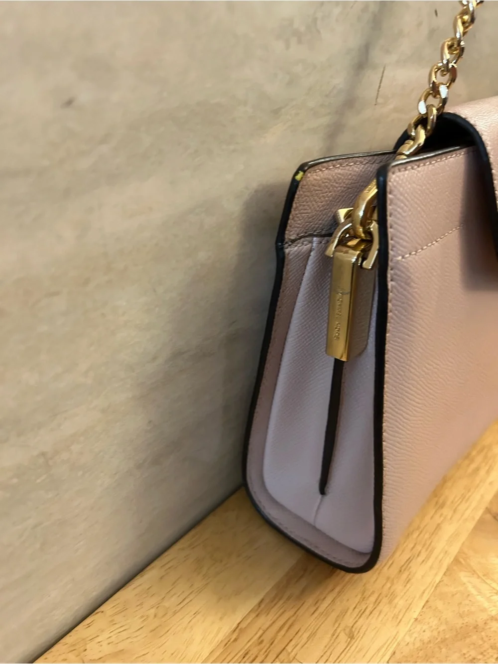 Michael Kors Mott Leather Convertible Pink Crossbody Shoulder Bag